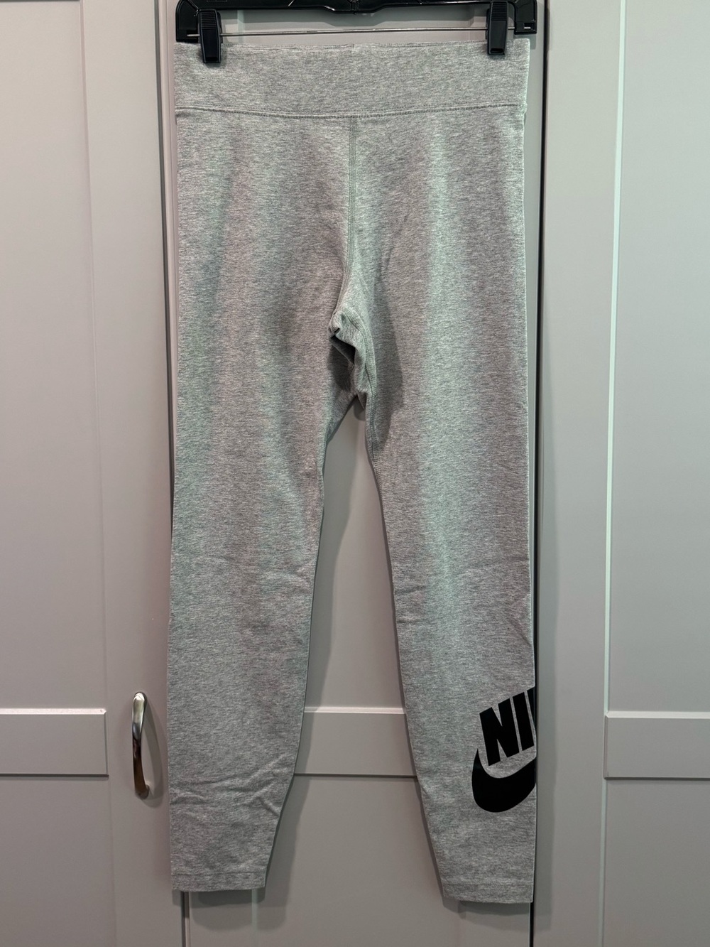 Nike Light Gray Leggings with Black Swoosh